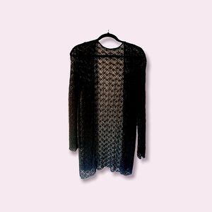 black crochet cardigan/cover up